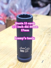 Tuýp 1/2 inch đen dài BÔNG 12 cạnh dài 80mm Santa 16mm 17mm 19mm 21mm 22mm IM516 IM517 IM519 IM521 IM522