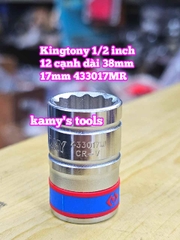 Đầu tuýp khẩu ngắn 1/2 inch Kingtony bông 12 cạnh 13mm 14mm 15mm 16mm 17mm 433013MR 433014MR 433015MR 433016MR 433017MR