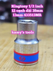 Đầu tuýp ngắn 1/2 inch Kingtony lục giác 6 cạnh 13mm 14mm 15mm 16mm 17mm 433513MR 433514MR 433515MR 433516MR 433517MR