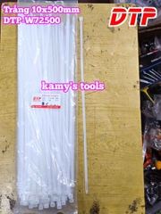 Dây rút dây thít nhựa màu trắng 10x500mm DTP-W72500 (1 bịch/100 sợi)