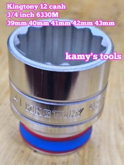 Tuýp 3/4 inch bông 12 cạnh trắng ngắn Kingtony 40mm 41mm 42mm 43mm 633040M 633041M 633042M 633043M