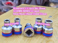 Đầu tuýp khẩu ngắn 1/2 inch Kingtony bông 12 cạnh 8mm 9mm 10mm 11mm 12mm 433008mr 433009mr 433010mr 433011mr 433012mr