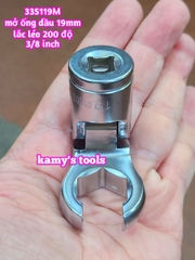 335119M Đầu tuýp lắc léo chẻ miệng 6 cạnh mở ống dầu 19mm Kingtony 3/8 inch gật gù 200 độ