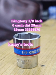 Đầu tuýp trắng 6 cạnh 3/8 inch dài 27mm Kingtony 16mm 17mm 18mm 19mm 20mm 333516M 333517M 333518M 333519M 333520M