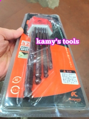 Bộ lục giác bi dài, bông hoa thị thép nâu S2 cao cấp 9 cây Kapusi model K-0830 và K-0831