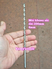 Mũi khoan sắt dài 200mm cỡ 4mm 5mm 6mm 7mm 8mm Wetools