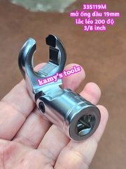335119M Đầu tuýp lắc léo chẻ miệng 6 cạnh mở ống dầu 19mm Kingtony 3/8 inch gật gù 200 độ