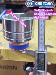 Đầu tuýp 3/4 inch 12 cạnh trắng Kingtony 55mm 633055M