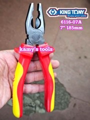 Kìm điện cách điện VDE 1000V 7.5 inch 185mm Kingtony 6116-07A