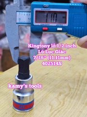 Tuýp lú đầu lục giác lỗ 1/2 inch Kingtony cỡ 3/8 inch 7/16 inch 1/2 inch dài 60mm model 402512S 402514S 402516S