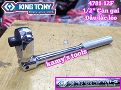 Cần tự động đầu lắc léo cán gai nhám 1/2 inch Kingtony 4781-12F dài 12 inch 300mm
