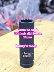 Tuýp 1/2 inch đen dài BÔNG 12 cạnh dài 80mm Santa 16mm 17mm 19mm 21mm 22mm IM516 IM517 IM519 IM521 IM522