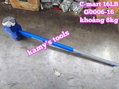 Búa tạ thép đầu lục giác cán cao su C-mart 16LB G0006-16 dài khoảng 900mm