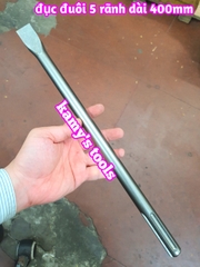 Mũi đục nhọn đục dẹp 18mm đuôi 5 rãnh SDS-Max dài 400mm Dannio