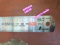 Thước lá Shinwa inox 0-600mm model 14036, thước lá 60cm