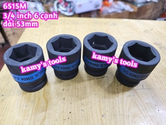 Tuýp 3/4 inch đen ngắn lục giác kingtony dài 53mm 27mm 28mm 29mm 30mm 651527M 651528M 651529M 651530M