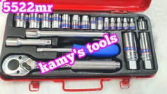 Bộ tuýp 1/4 và 3/8 inch 21 chi tiết 6 cạnh Kingtony model 5522MR