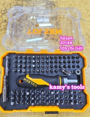 Bộ tua vít tự động cán đảo chiều trái phải 72 răng 105 chi tiết Tolsen 20188