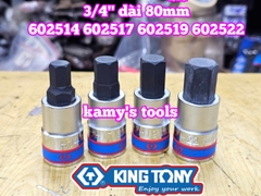 Đầu tuýp lú đầu lục giác 6 cạnh 3/4 inch Kingtony 14mm 17mm 19mm 22mm 602514 602517 602519 602522