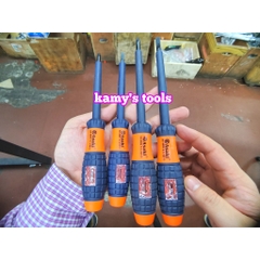 Tua vít bake dẹp cách điện kiêm bút thử điện Asaki AK-0986 AK-9087 5x100mm, tô vít