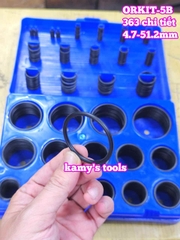 Hộp gioăng sin oring ron cao su vòng đệm 363 chi tiết ORKIT-5B Wetools 4.7-51.2mm LOẠI B MÀU XANH