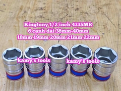 Đầu tuýp trắng ngắn 1/2 inch Kingtony 6 cạnh 18mm 19mm 20mm 21mm 22mm 433518MR 433519MR 433520MR 433521MR 433522MR