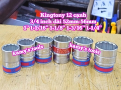 Đầu tuýp trắng 3/4 inch Kingtony 12 cạnh 1” 1-1/16” 1-1/8” 1-3/16” 1-1/4” inch 633032S 633034S 633036S 633038S 633040S
