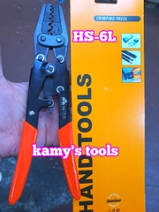 Kìm bấm cos nối, cos trần, cos pin tròn, cos chẻ HS-6L Fasen 0.5-6mm2 chính hãng