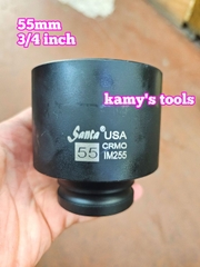 Đầu tuýp 3/4 inch dài 80mm Santa thép Cr-mo 46mm 48mm 50mm 55mm IM246 IM248 IM250 IM255