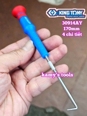 Bộ dụng cụ tua vít tháo móc phốt chặn 4 chi tiết dài 170mm Kingtony 30914AY