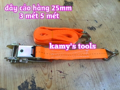 Dây cảo chằng hàng tăng đơ bản 25mm dài 3m (3 mét) và 5m (5 mét), dây cảo hàng, dây chằng hàng