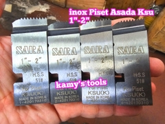 Dao tiện ren ống inox BSPT Asada Piset Ksu hiệu Sara 1/2-3/4, 1-2, 2 1/2-3 inch ren ống 21-27mm, 34-60mm, 49mm-90mm