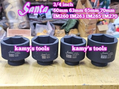 Đầu tuýp 3/4 inch thép đen 6 cạnh Cr-mo Santa 60mm 65mm 70mm IM260 IM265 IM270
