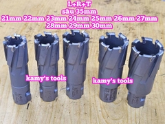 Mũi khoan từ có hợp kim L+R+T dài 35mm cỡ 21mm 22mm 23mm 24mm 25mm 26mm 27mm 28mm 29mm 30mm