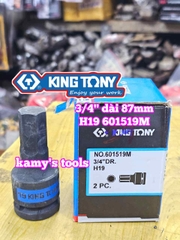 Đầu tuýp lú đầu lục giác 6 cạnh 3/4 inch Kingtony 14mm 17mm 19mm 22mm 601514M 601517M 601519M 601522M