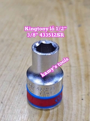 Đầu tuýp trắng 6 cạnh lỗ 1/2 inch cỡ 3/8 inch Kingtony 433512SR