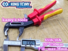 Kìm mỏ quạ cách điện 1000v VDE 7 lỗ dài 10 inch 250mm Kingtony 6516-10A mở ống nước