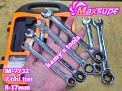 Bộ cờ lê vòng miệng tự động 72 răng 7 chi tiết Maxsupe M-7732 gồm 8mm 10mm 12mm 13mm 14mm 17mm 19mm