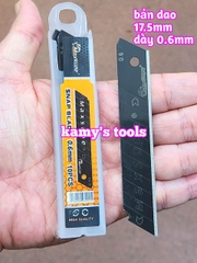 Lưỡi dao rọc giấy rọc cáp thép đen Maxsupe bản dao 17.5mm dày 0.6mm dài 106mm