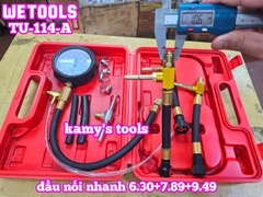 Bộ đồng hồ đo áp suất hệ thống phun nhiên liệu động cơ bơm xăng TU-114-A với đầu nối nhanh 6.30+7.89+9.49 Wetools