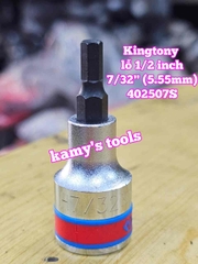 Tuýp lú đầu lục giác lỗ 1/2 inch Kingtony cỡ 3/16 7/32 1/4 19/32 5/16 inch 402506S 402507S 402508S 402509S 402510S