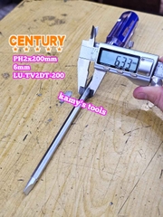 Tua vít 2 đầu cán trong Century PH2 6mm dài 200mm 6x200mm LU-TV2DT-200