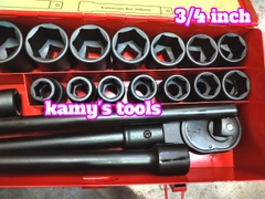 Bộ tuýp khẩu 3/4 inch đen Barker 23 chi tiết chính hãng