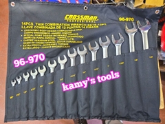 96-970 Bộ cờ lê vòng miệng hệ inch 14 chi tiết Crossman 3/8-1 1/4 inch