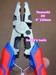 Kìm điện tuốt dây bấm cos trợ lực 9 inch 220mm DAMUZHI DMZ-D9
