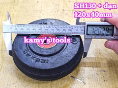 Bánh xe cao su đặc Sanho 120mm kèm đạn 6301RS lỗ 11mm 120x40mm Kamytools