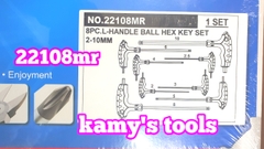 Bộ lục giác bi chữ T 8 chi tiết H2-H10 Kingtony mdoel 9-22108MR