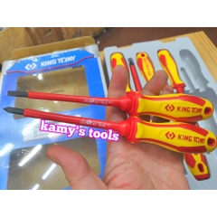 Bộ tua vít 7 cái cách điện 1000V hệ mét Kingtony 30617MR, tô vít cách điện