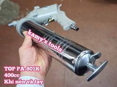 Bơm mỡ hơi khí nén và cầm tay 2 chức năng 400cc TOP PA-801K có nút xả gió