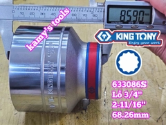 Đầu tuýp hệ inch 12 cạnh 3/4 inch Kingtony cỡ 2-11/16 inch tương đương 68mm 633086S